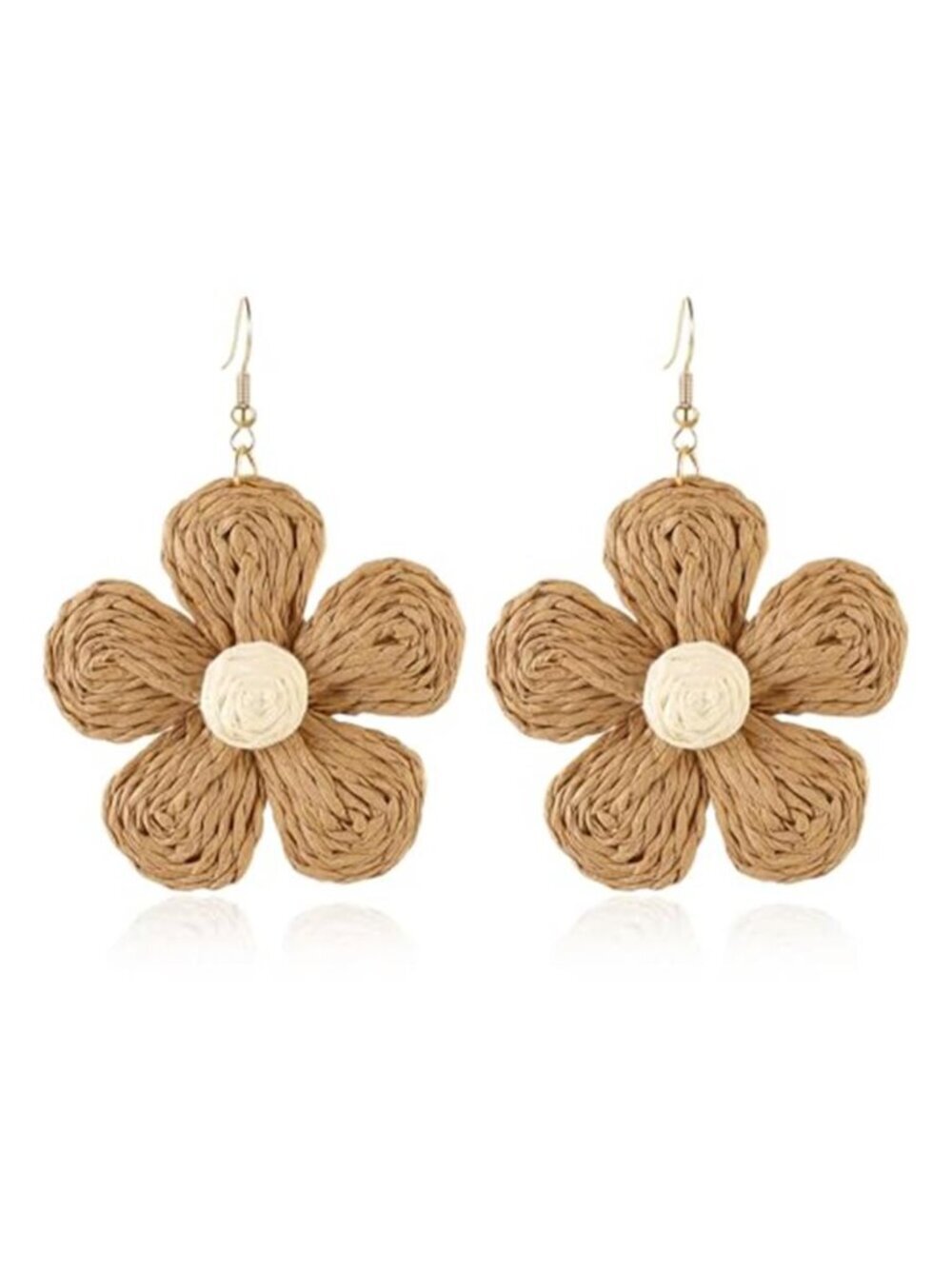 Bohemian Raffia Dangle Statement Earrings